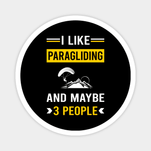 3 People Paragliding Paraglide Paraglider Magnet